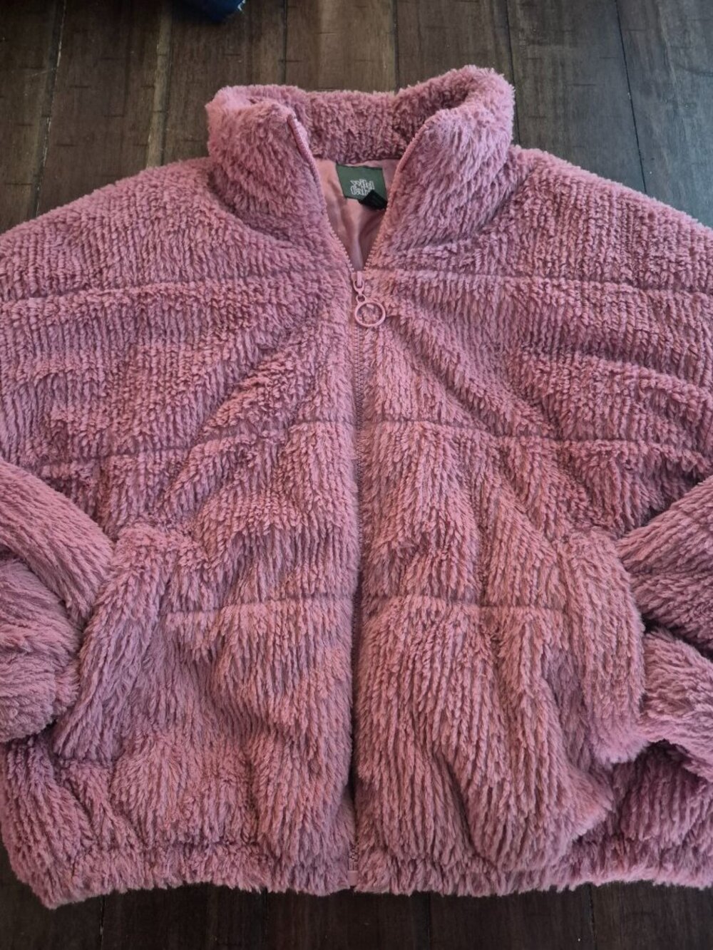 Wild Fable Pink Faux Fur Zip-Up Jacket Soft & Cozy size XS